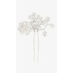 Заколка с украшениями Цветок 18-10-18 Серебряный