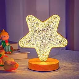 Нічник світильник 3 режими настільна кришталева лампа у формі зірки Creative Table Lamp