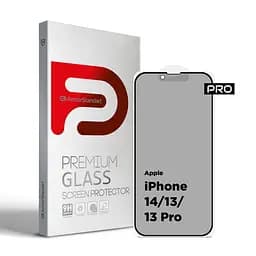 Захисне антишпигун матове скло для Apple iPhone 13/13 Pro/14/16e/17e, Pro Anti-spy Matte, повноекранне, загартоване, конфіденційне, повне проклеювання, із затемненням з боків, протиударне з олеофобним покриттям, проста установка