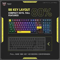 Клавіатура Onikuma ігрова бездротова G-28 Pro з RGB підсвіткою для ПК і ноутбука Bluetooth 2.4GHz до 300 годин - мініатюра 6