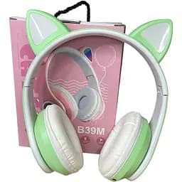 Наушники детские Opt-Top Cat ear В39М подсветка/FM-радио/MicroSD/Bluetooth мятные (1756375769)