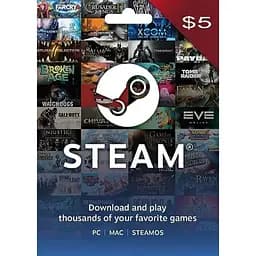 Код активації Steam Gift Card (Стім) на 5 USD US-регіон