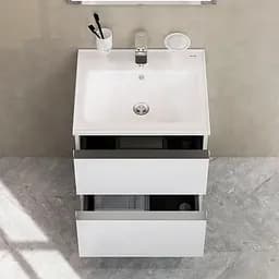 Тумба з умивальником Am.Pm X-Joy S підвісна 55 см 2 ящики білий MTA-FHX0552WG-WCC0552WG, Білий - мініатюра 7