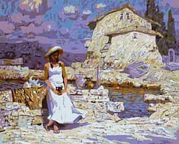 Набір для розпису по номерах Продавчиня сувенірів, 40x50 см, КНО2612