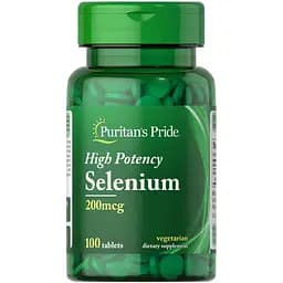 Вітаміни та мінерали Puritan's Pride Selenium 200 mcg, 100 таблеток