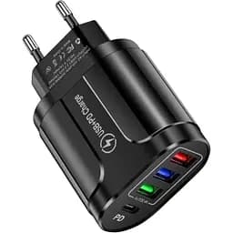 Зарядное устройство Xiamen 3 USB Type-C V 2,4 A Black (050557)