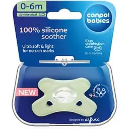 Пустушка силіконова Canpol babies симетрична 0-6 місяців зелена