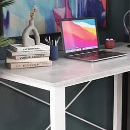 Письмовий стіл Ferrum-decor Драйв 750x1000x700 Білий метал ДСП Бетон 32 мм (FRD-103379) - мініатюра 4