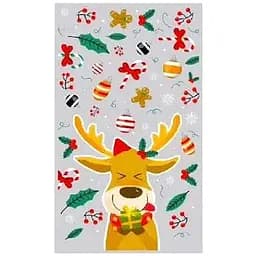 Пакет подарунковий №27 Олень фольгований новорічний 20х35 см 100 шт.