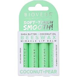 Бальзам Biovene (Биовен) для сухих губ увлажняющий с кокосом и грушей 4 шт.