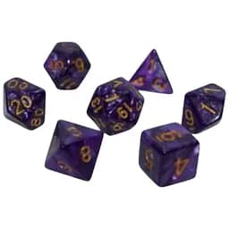 Набор кубиков Pearl 7 Dice Set - Dark Purple (w-gold) , 7 шт. (g7dpearl13)