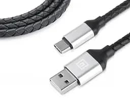 Кабель REAL-EL Premium Leather USB - USB Type-C (M/M), 1 м, Black (EL123500049) - мініатюра 7