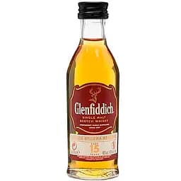 Виски Glenfiddich Single Malt Scotch, 15 лет, 40%, 0,05 л