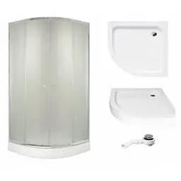 Душова кабіна WIZ 90х90 кутова з низьким піддоном (напівкругла)