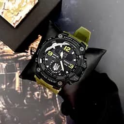 Чоловічий наручний годинник 004AGUASI Тризуб срібло Зелені + Коробка. Patriot acs0031056 - мініатюра 2