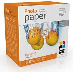 Фотопапір ColorWay, глянсовий, A6 (10х15), 260 г/м², 500 арк (PG2605004R)