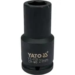 Головка торцевая ударная 6-гранная Yato удлиненная квадрат 3/4" М=21 мм L=90 мм (YT-1121)