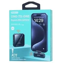 Мікрофон петличний бездротовий Remax K11 Lightning Black (100589) - мініатюра 2