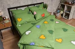 Комплект постільної білизни Moon&Star Бязь Gold Люкс Rainbow Hearts двоспальний 175х210 наволочки 2х50х70 - мініатюра 7