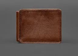 Кожаное портмоне 13.0 зажим светло-коричневый краст