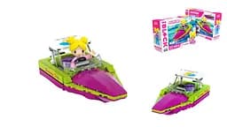 Конструктор Kids Hits IBLOCK JUNIOR Девочки Моторная лодка, KH08/012/04, 142 детали, 24x16x6 см