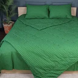 Летний постельный комплект MirSon №2906 Сolor Fun Line Stripe Emerald Eco-Soft 2х155х215 см изумрудный (2200010955408)