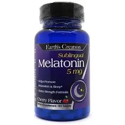 Мелатонін Earth‘s Creation Melatonin 5 mg Sublingual для гарного сну - Вишня