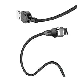 Кабель магнитный и поворотный Hoco S8 Lightning rotatable plug 1,2 м черный