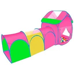 Дитячий намет-будиночок Intex MR 1482 з тунелем, 2 стіни-сітки, вікна/сітки в даху, 2 входи, в сумці (210x83x104 см)