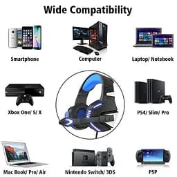 Дротова гарнітура Hunterspider Gaming with LED V3, USB, 3.5mm, 2.2m, black-blue - мініатюра 8