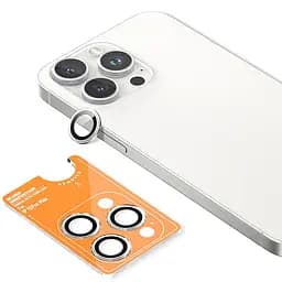 Захисне скло BlueO Metal на камеру для Apple iPhone 16 Pro / 16 Pro Max / 15 Pro / 15 Pro Max Срібний / Silver - мініатюра 2