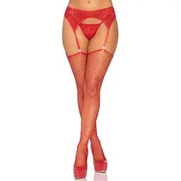Пояс для панчіх Leg Avenue Rhinestone garterbelt Red One Size