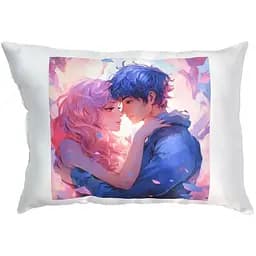 Подушка Путешествие в мир любви с сублимационной печатью Strateg 60668 Черная