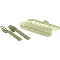 Набір столових приборів Suavinex Go natural у футлярі зелений (401507)