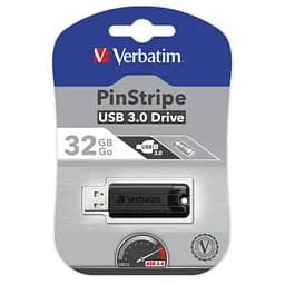 USB флеш накопичувач Verbatim 32GB PinStripe Black USB 3.0 (49317) - мініатюра 5