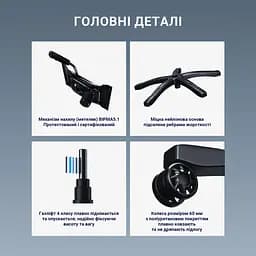 Ігрове крісло Anda Seat Luna Pro Black Fabric Size L (AD18T-44-B-F) - мініатюра 14