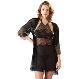 Комплект Cottelli Collection Lingerie Chemise Set XL черный