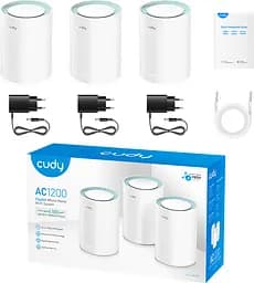 Система WiFi Cudy M1300(3-pack), AC1200 Wi-Fi Gigabit Mesh Solution - мініатюра 5
