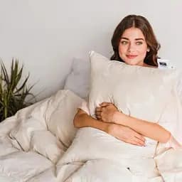 Набір MirSon пуховий №9512 Extra зима ковдра 140х205 см + подушка бежевий (2200010805086) - мініатюра 7