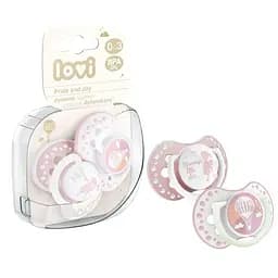 Пустышка силиконовая Lovi Praud&Joy, симметрическая, 0-3 мес., 2 шт. (22/844girl)