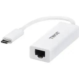 Адаптер PowerPlant Type-C-RJ-45 LAN 1000 Мбит переходник 0.12 м