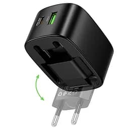 МЗП Hoco CS102A Folding PD30W+QC3.0 (1USB-A/1C) Black - мініатюра 4