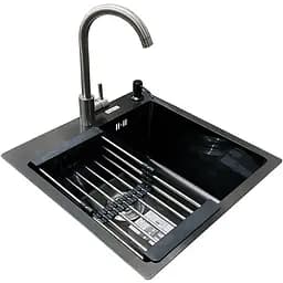 Комплект мийка + змішувач Romzha Arta U-450S BL (A) - мініатюра 3