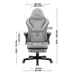 Комп'ютерне крісло Huzaro Force 4.6 Grey тканина - мініатюра 9