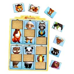Деревянный пазл-вкладыш Удивительные зверьки-2 Ubumblebees (ПСФ131) PSF131, 6 животных