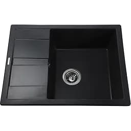Гранітна мийка Globus Lux One чорний металік 650х500мм-А0001