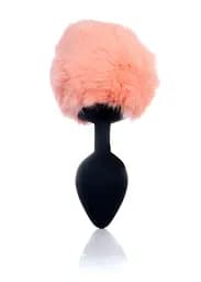 Анальная пробка Jewellery Silicon PLUG - Bunny Tail - Black-Peach Boss Series 64-00158 100355