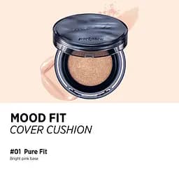 Тональний кушон Peripera Mood Fit Cover Cushion 01 Pure Fit SPF50+ PA++++ із бездоганним фінішем 13 г - мініатюра 2