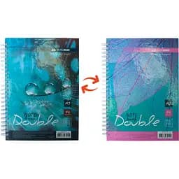 Книга записна Buromax Double А6, 96 аркушів бірюзова (BM.24671101-06)