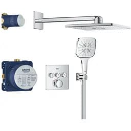 Душова система прихованого монтажу Grohe Grohtherm Smartcontrol Rainshower SmartActive 310 Cube 34864000, Хром